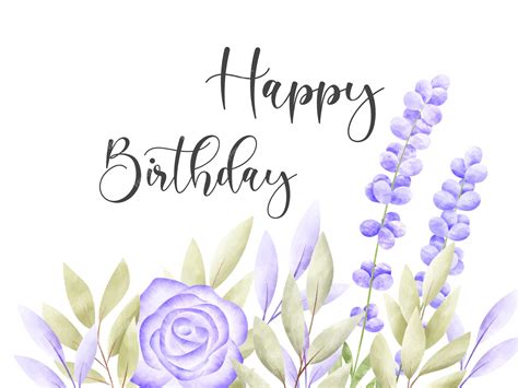 Premium Vector Watercolor Floral Frame Birthday Card