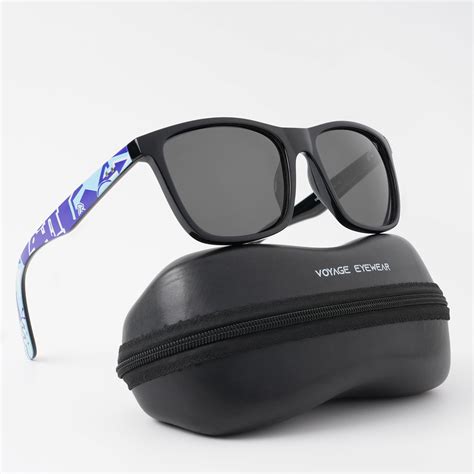 Voyage Square Polarized Sunglasses For Men And Women Black Lens Black Goeye