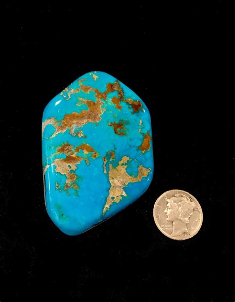 Battle Mountain Blue Gem Turquoise Rare Intense Aqua Blue Etsy