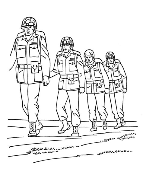 Bluebonkers Armed Forces Day Coloring Page Sheets Marines On A Hike