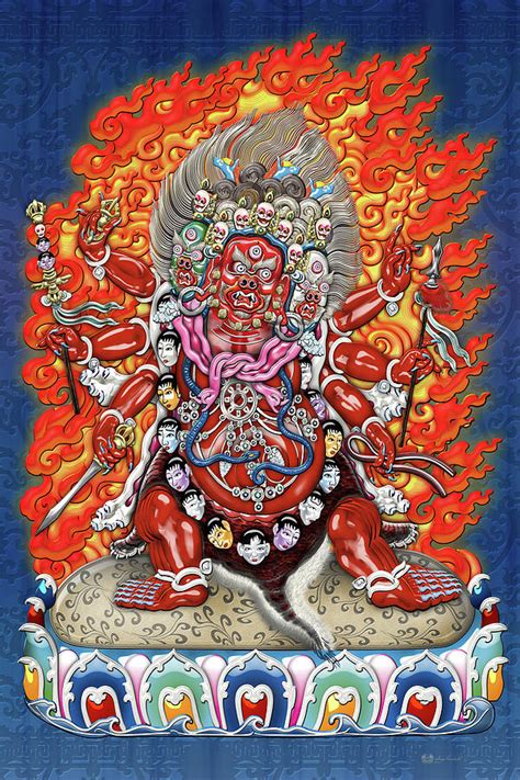 Tibetan Thangka Wrathful Deity Hayagriva Digital Art By Serge Averbukh