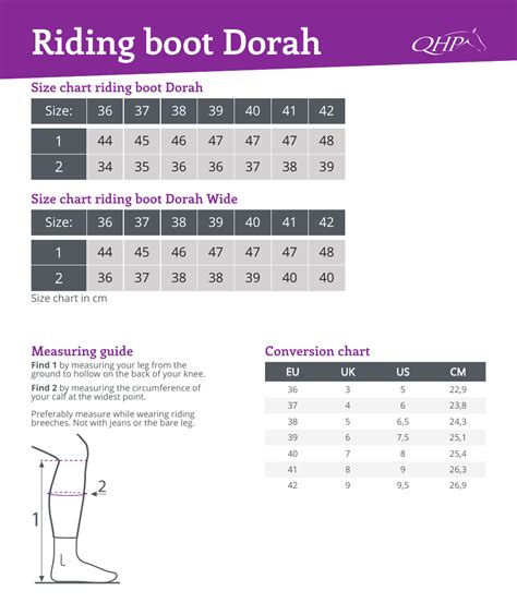 Riding Boot Size Chart Qhp Download Printable Pdf Templateroller