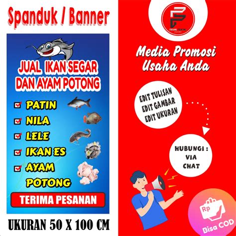 Jual Banner Jual Ikan Spanduk Ayam Potong Spanduk Jual Ikan Segar