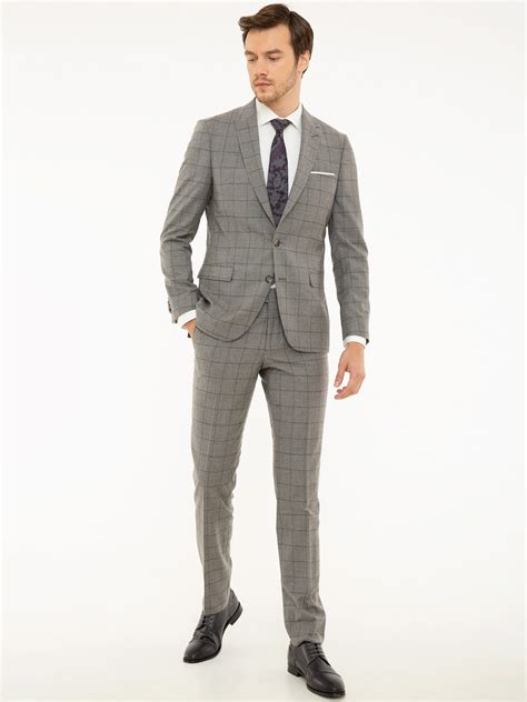 Костюм серый в клетку Prestige - ELITESUIT Прокат мужских костюмов и ...
