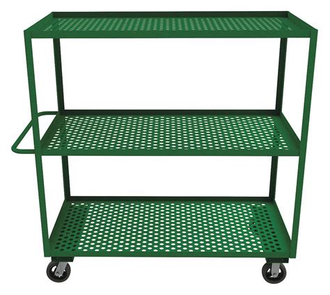 60 In X 30 In Flow Through Utility Cart With Perforated Lipped Metal