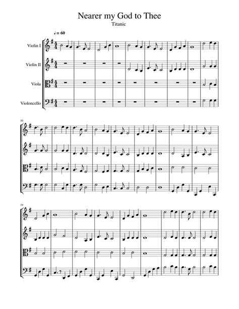 Nearer My God To Thee Sheet Music For Violin Viola Cello Download