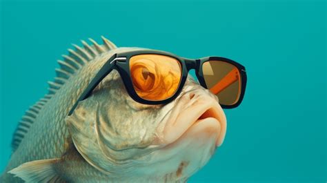 Premium Ai Image Fish Wearing Sunglasses A Retro Glamor In