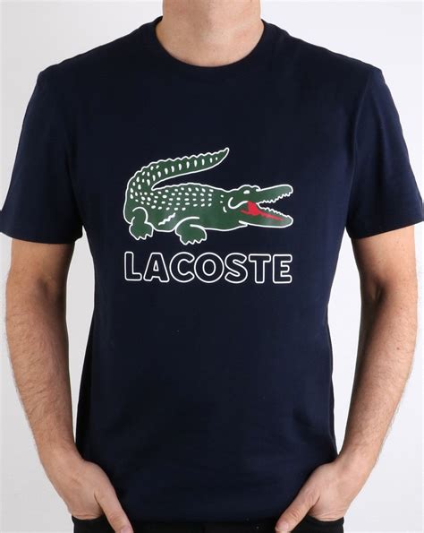 Lacoste Large Logo T Shirt Navy 80s Casual Classics