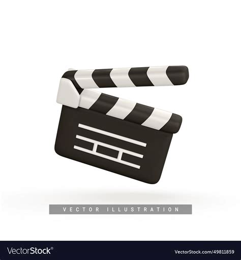 3d realistic clapperboard movie clapper board Vector Image