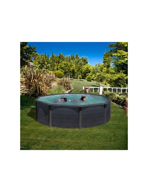 Piscina elevada redonda color grafito Ø460X120CM Gre Kea KIT460GF