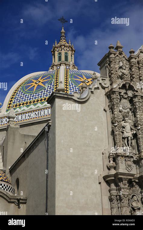 San Diego Balboa Park California Mosaic Tile Dome And Facade Of