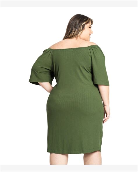 Riachuelo Vestido Plus Size De Ribana Secret Glam Verde