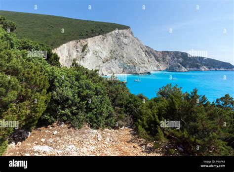 Amazing Landscape Of Blue Waters Of Porto Katsiki Beach Lefkada