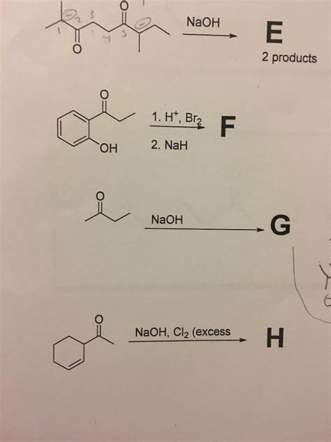 Solved NaOH 2 products 1. H, Br2 2. NaH ?? NaOH NaOH, Cl2 | Chegg.com