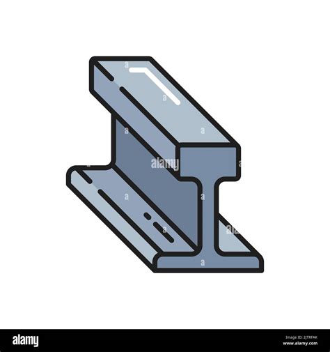 Rolled Metal Rails Isolated Outline Icon Vector Stainless Steel Or