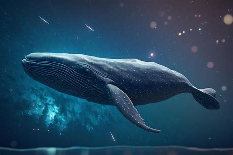 Premium AI Image A Blue Whale Is Swimming In The Ocean