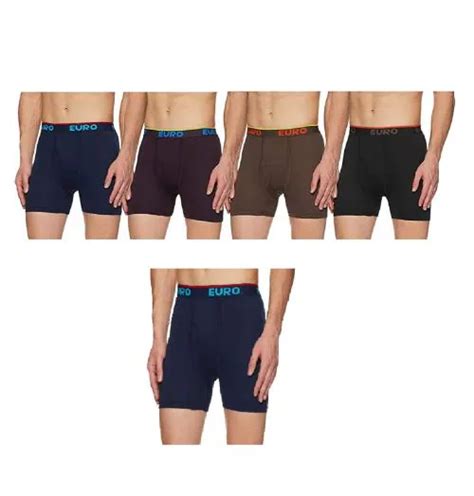 Buy Euro Men Multicolor Solid Cotton Pack Of 5 Trunks Online At Best