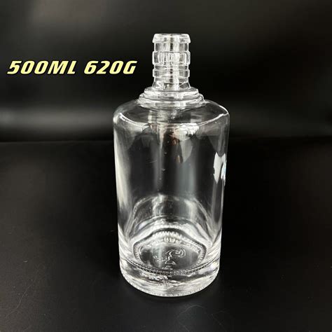 Jingna High Qualty Empty Clear Round Spirit Glass Bottle Liquor Bottle