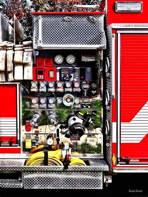 Dials And Hoses On Fire Truck Photograph By Susan Savad Fine Art America