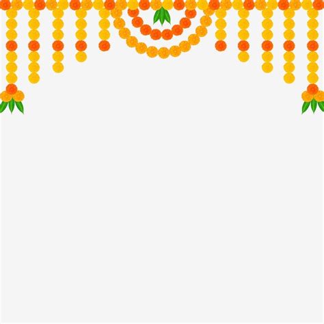 Premium Vector Traditional Indian Marigold Flower Garland With Mango