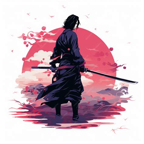 Premium AI Image | Illustration of sasuke carrying a sword isolated ...