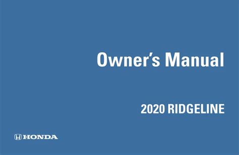 Honda Ridgeline Owners Manual Free Pdf