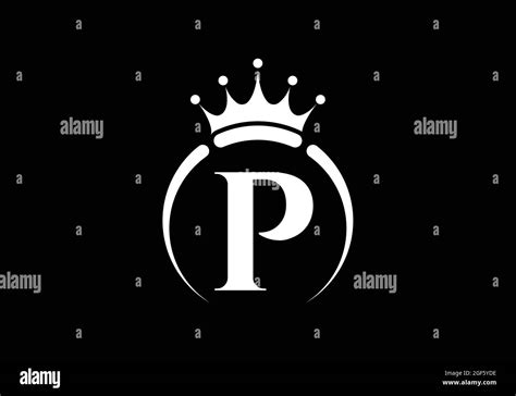 Initial P Monogram Alphabet With A Crown Royal King Queen Luxury