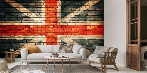 Union Jack on Old Brick Wall Mural | Wallsauce UK