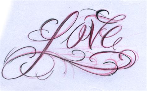 Love Script Tattoo Designs