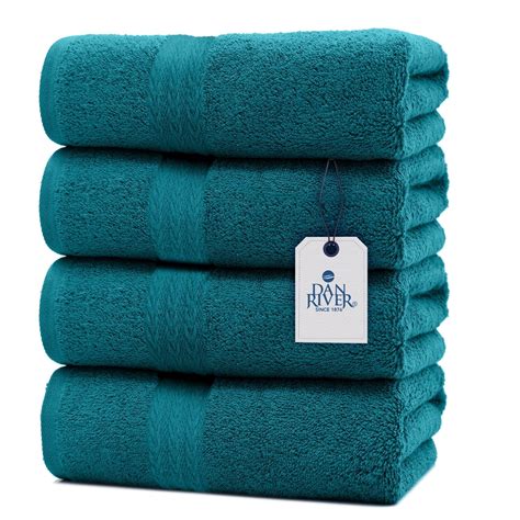 DAN RIVER 100 Cotton Bath Towels Set Pack Of 4 Soft Machine