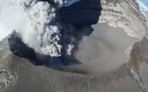 As Se Ve El Cr Ter Del Popocat Petl Dron Capta El Domo Y La Fumarola