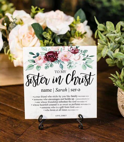 To My Sister In Christ Personalized Name Scripture Verse Etsy