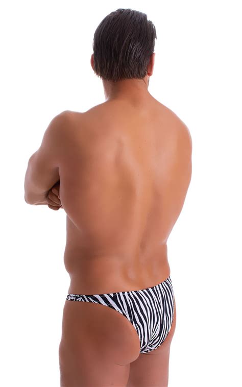 Mens Seamless Skimpy Bikini Swimsuit In Mini Zebra Skinzwear