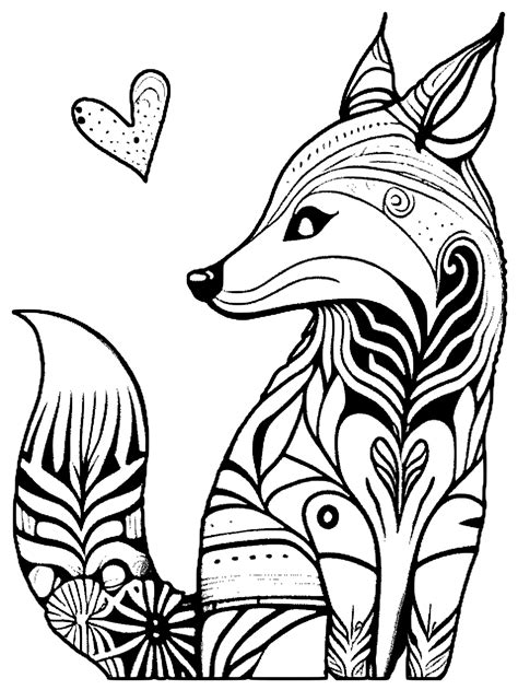 Fox Coloring Page · Creative Fabrica