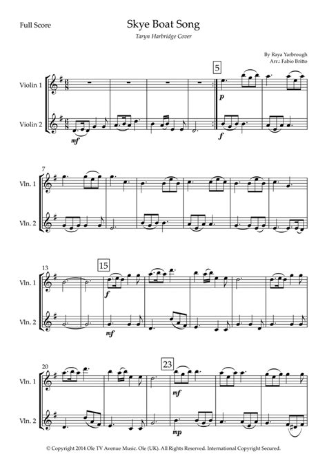 Skye Boat Song Arr Fabio Britto By Raya Yarbrough Sheet Music For