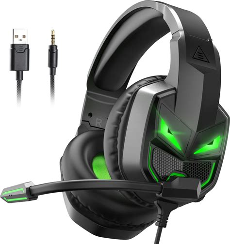 Ozeino Casque Gaming Pour Ps5 Ps4 Pc Xbox Switch Casque Gamer à Réduction De Bruit Avec Micro