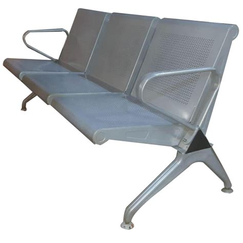 Silver Stainless Steel Three Seater Waiting Chair For Hospital At Rs