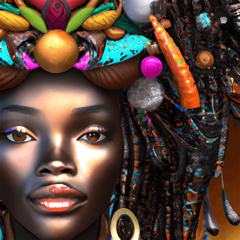 Intricately Rendered African Princess K Creative Fabrica