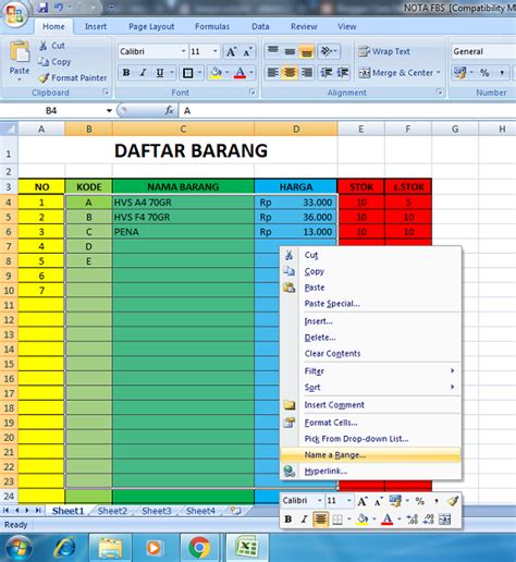 Membuat Aplikasi Toko Dengan Excel