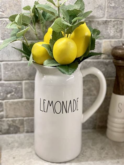 Rae Dunn Lemonade Pitcher Lemon Kitchen Decor Lemon Decor Summer Decor