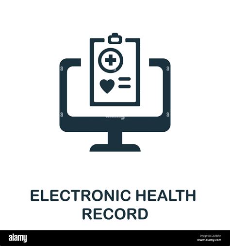 Electronic Health Record Icon Simple Illustration From Healthcare