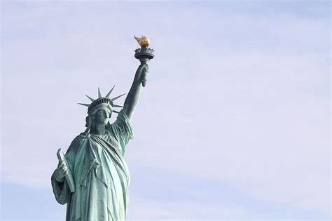 Statue Of Liberty Landmark Close New York America Monument Dom