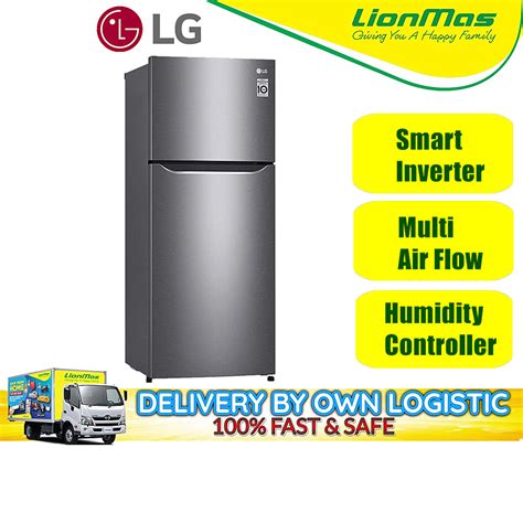 Lg Top Freezer Fridge Dark Graphite Steel 235l Gv B212pqmb Shopee