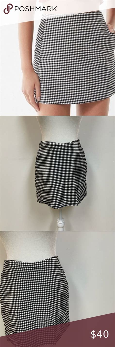 Urban Outfitters Black And White Checkered Skirt Checkered Skirt