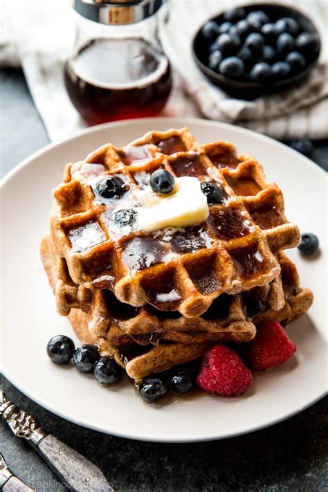 Fluffy Whole Wheat Waffles - Sally's Baking Addiction