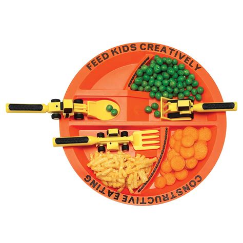 Construction Plate And Utensils Kids Dinnerware Sets Kids Plates