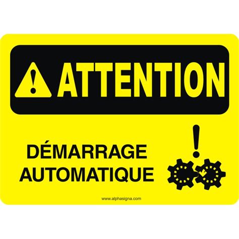 Affiche De S Curit Attention D Marrage Automatique