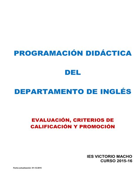 Criterios específicos de calificación