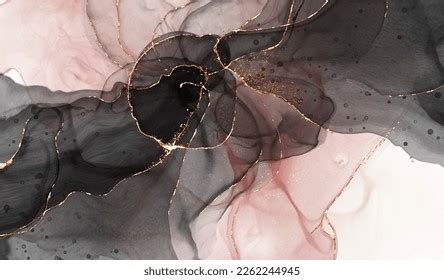 Black Pink Gold Marble Background Abstract Stock Illustration ...