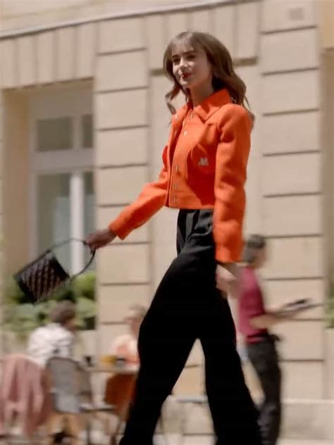 Emily In Paris S Emily Cooper Jacket Lily Collins Orange Jacket